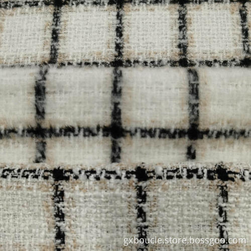 Boucle Style checked design brush fabric